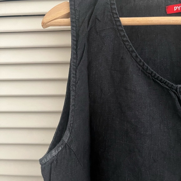 Pyne & Smith sleeveless black linen midi dress - Picture 6 of 7